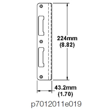 Hoppe Tongue Strike Curved Lip 1963554 Stainless Steel